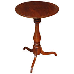 Antique 19th Century English Tilt Top Candle Stand in Mahogany
