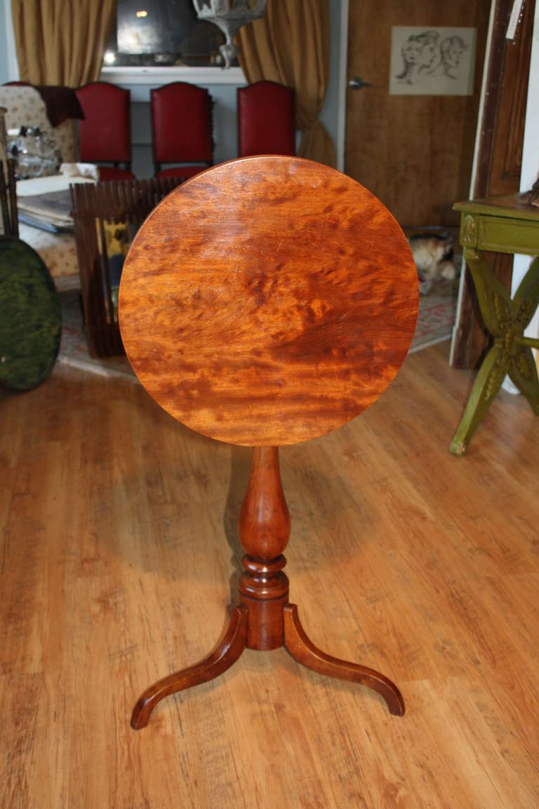 19th Century English Tilt Top Candle Stand in Mahogany 1