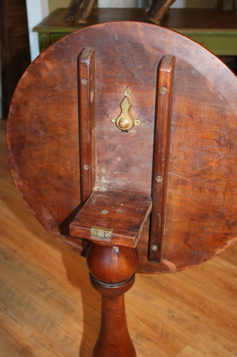19th Century English Tilt Top Candle Stand in Mahogany 5