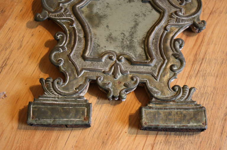 Pair of Late 18th Century Italian Mirrors in Wood and Brass 4