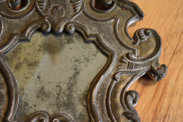 Pair of Late 18th Century Italian Mirrors in Wood and Brass 5