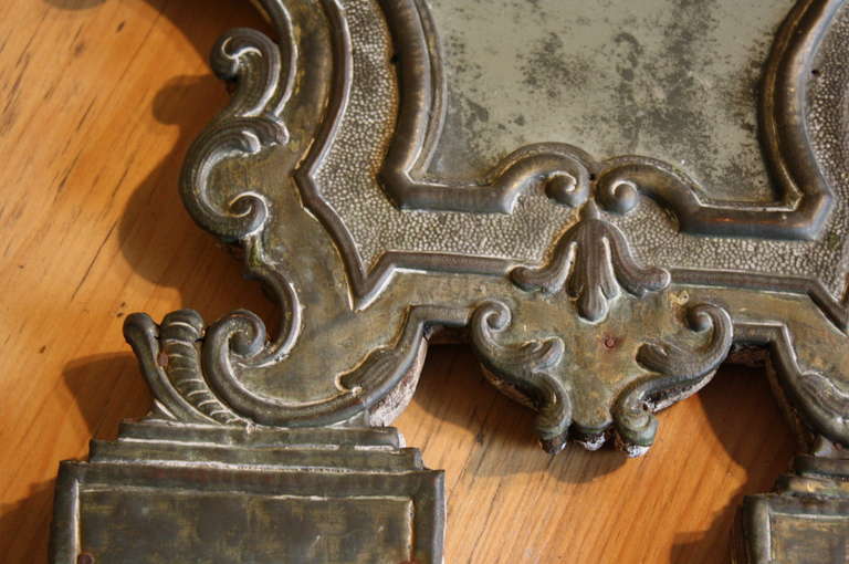 Pair of Late 18th Century Italian Mirrors in Wood and Brass 6