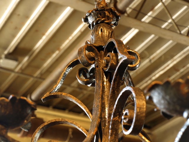 Late 19th Century Italian Iron Chandelier For Sale 7
