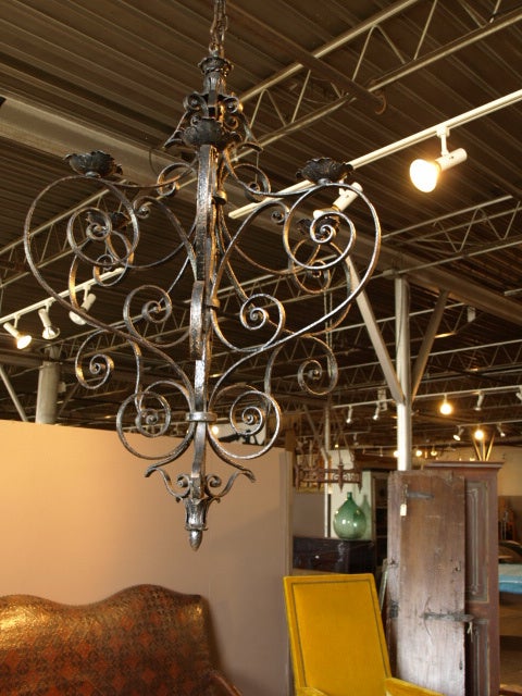 Late 19th Century Italian Iron Chandelier, 6 arms
H 50