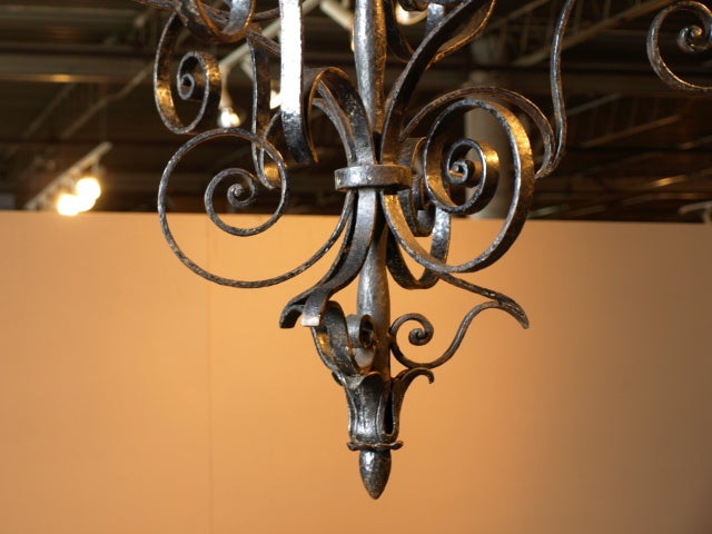 Late 19th Century Italian Iron Chandelier For Sale 1