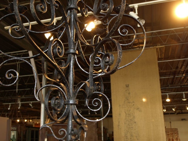 Late 19th Century Italian Iron Chandelier For Sale 3