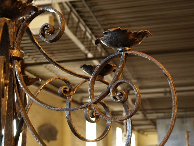 Late 19th Century Italian Iron Chandelier For Sale 6