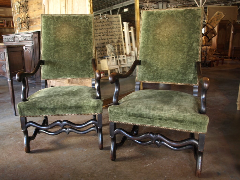 Pair of Late 19th Century Louis XIII Style Armchairs