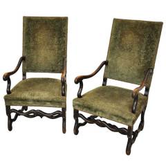 Pair of Late 19th Century Louis XIII Style Armchairs