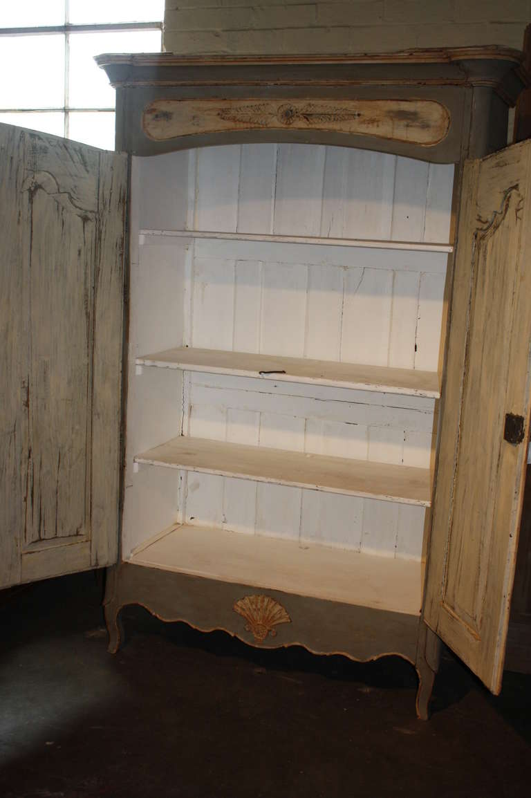 Early 19th Century French Provencale Armoire In Painted Oak 7