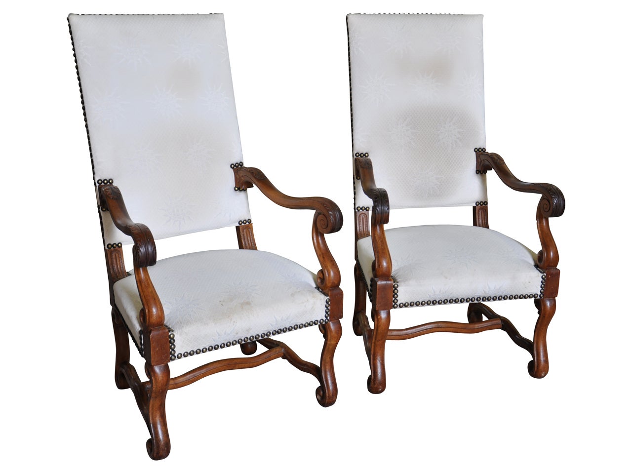 Pair of Late 19th Century French Louis XIII Style Armchairs