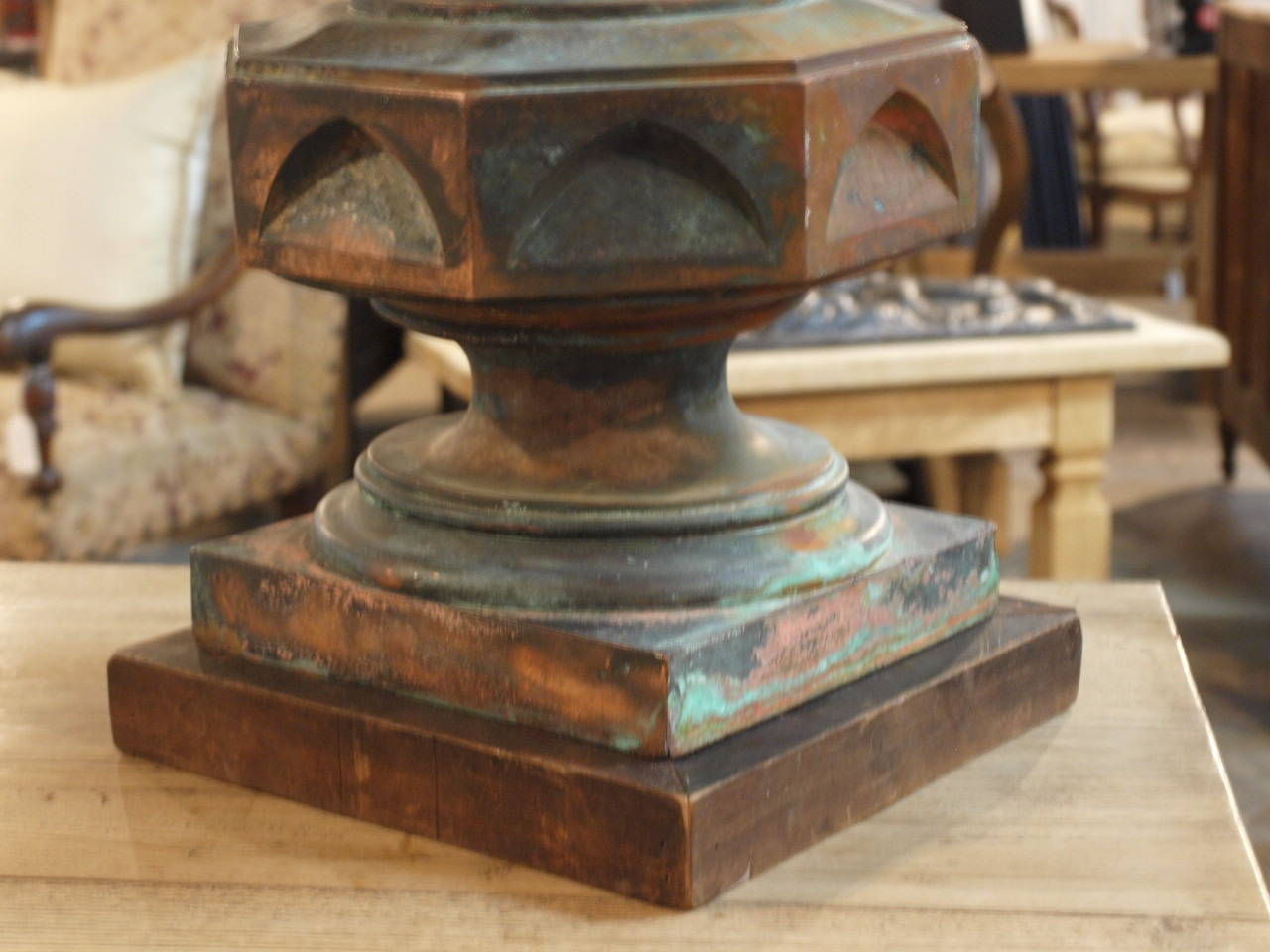 19th Century French Architectural Flame Finial in Copper 2