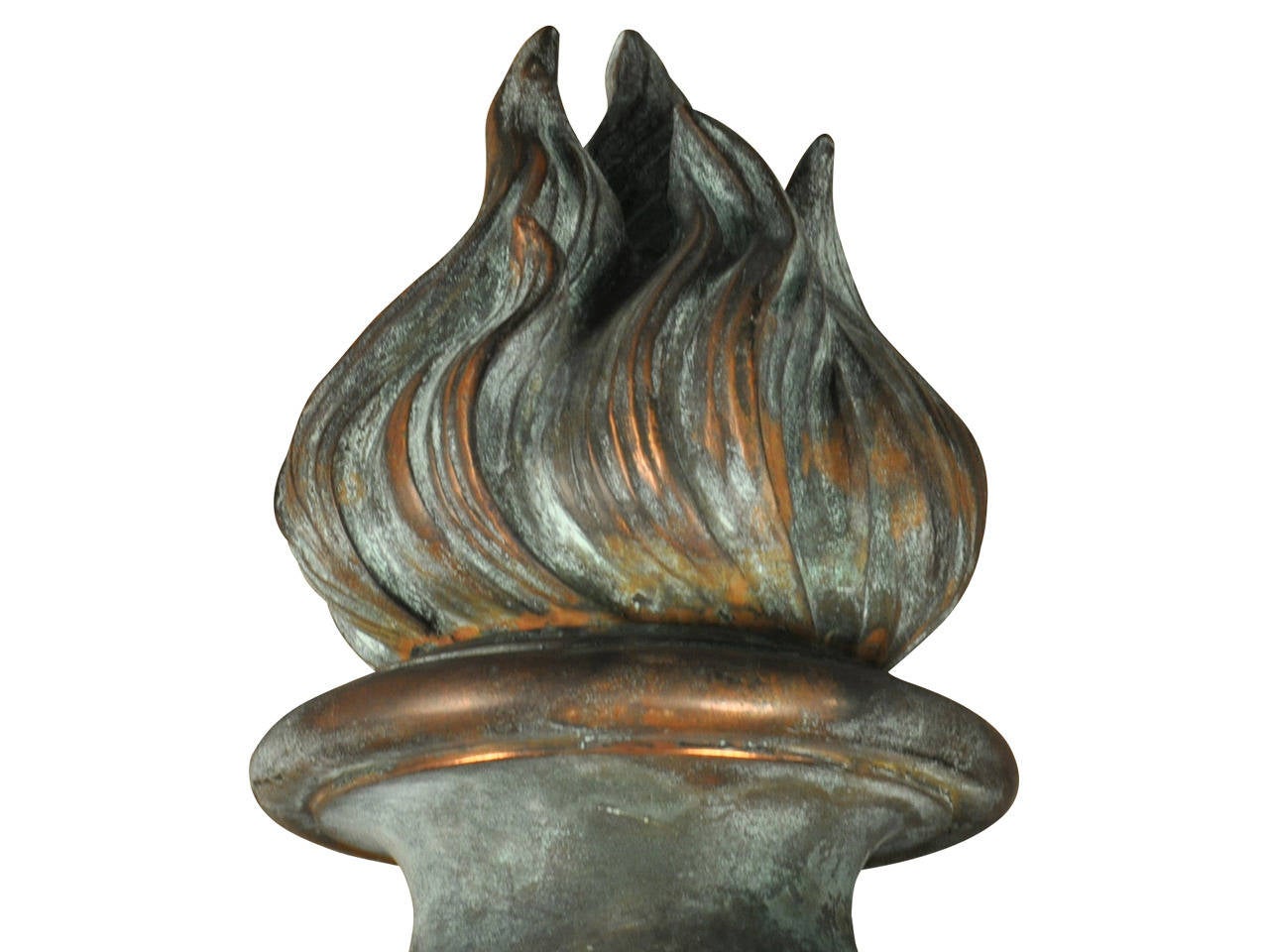 19th Century French Architectural Flame Finial in Copper In Good Condition In Atlanta, GA