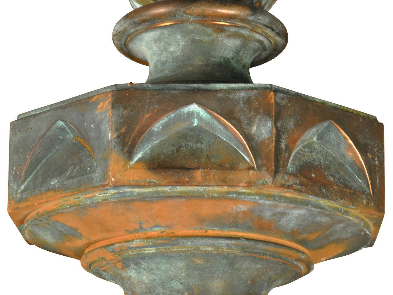 19th Century French Architectural Flame Finial in Copper 1