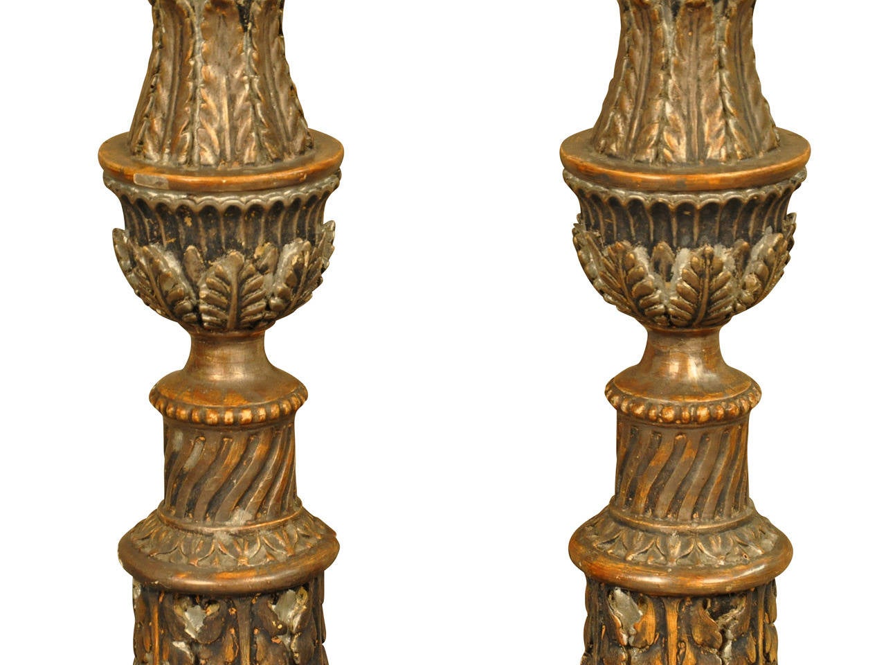Pair of Late 18th Century Italian Altar Sticks In Good Condition In Atlanta, GA