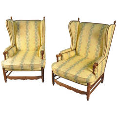 Pair of French Provencal Armchairs in Walnut