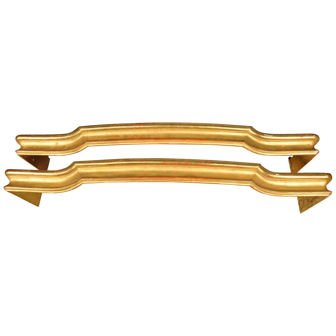 Pair of French 19th Century Louis XV Style Over Window Cornice in Giltwood