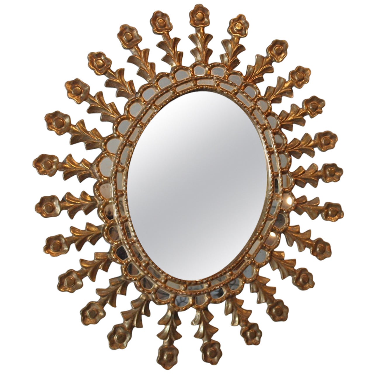 Early 20th Century Italian Gilt Sunburst Mirror