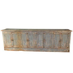 Mid-19th Century Painted Store Counter Enfilade from Portugal