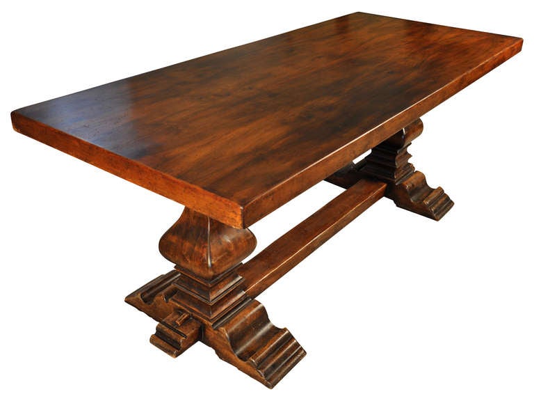 French Monastery Louis XIV Style Table In Walnut