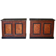 Pair of 19th Century French Faux Bois Painted Buffets