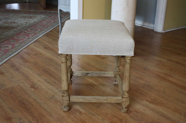 French Louis XIII Style Stools in Washed Oak - TWO PIECES AVAILABLE... In Good Condition In Atlanta, GA