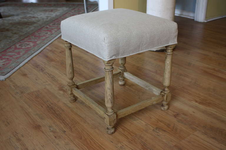 20th Century French Louis XIII Style Stools in Washed Oak - TWO PIECES AVAILABLE...