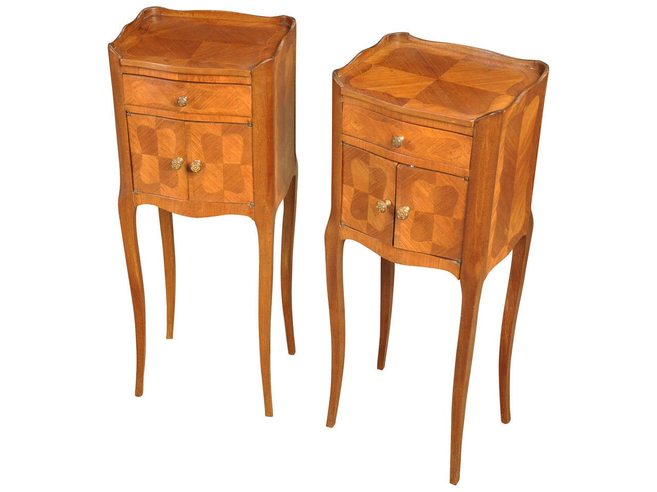 Pair of French 19th Century Louis XV Style Night Stands or Bedside Tables