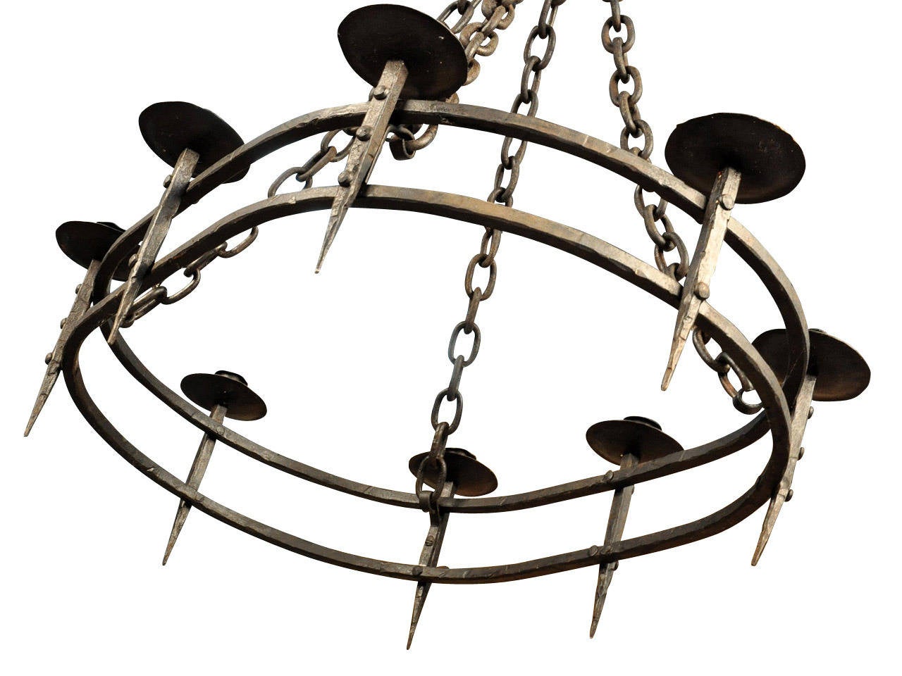 19th Century French Iron Chandelier In Good Condition For Sale In Atlanta, GA