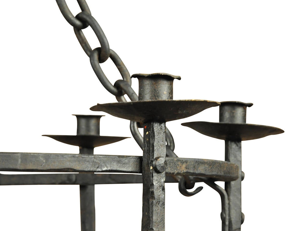 19th Century French Iron Chandelier For Sale 2