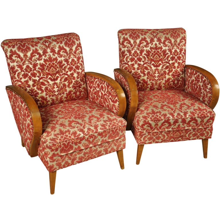 Pair of French Art Deco Club Chairs at 1stdibs