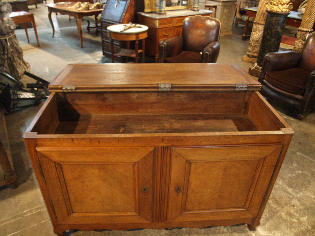 Stained French Mid-19th Century Provençal Lift-Top Buffet