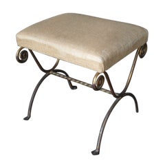 Antique Italian Deco Stool in Iron