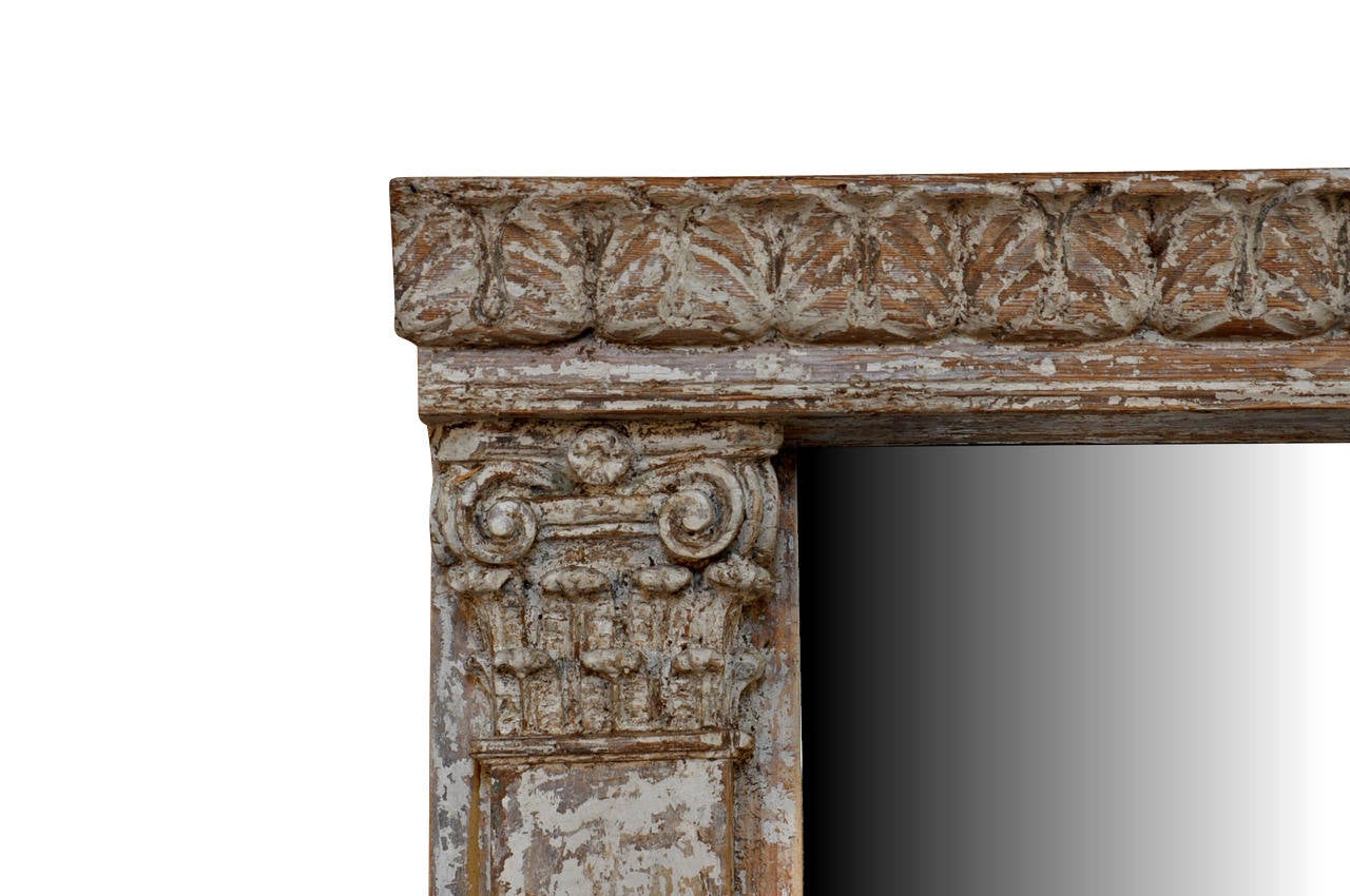 18th Century Spanish Altar Frame In Painted Wood Now As A Mirror 1