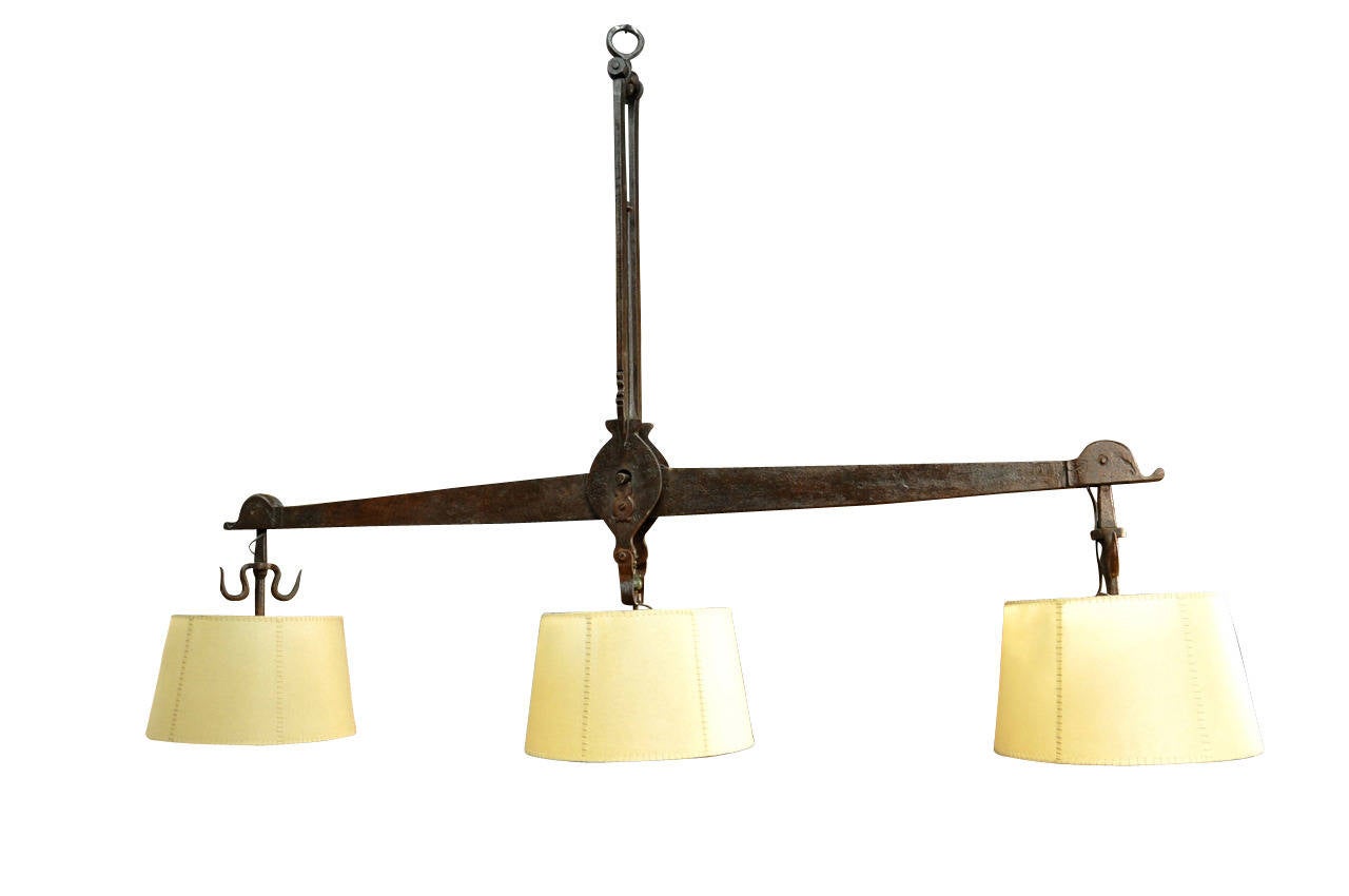 Spanish 18th Century Butcher's Scale Converted Into A Chandelier