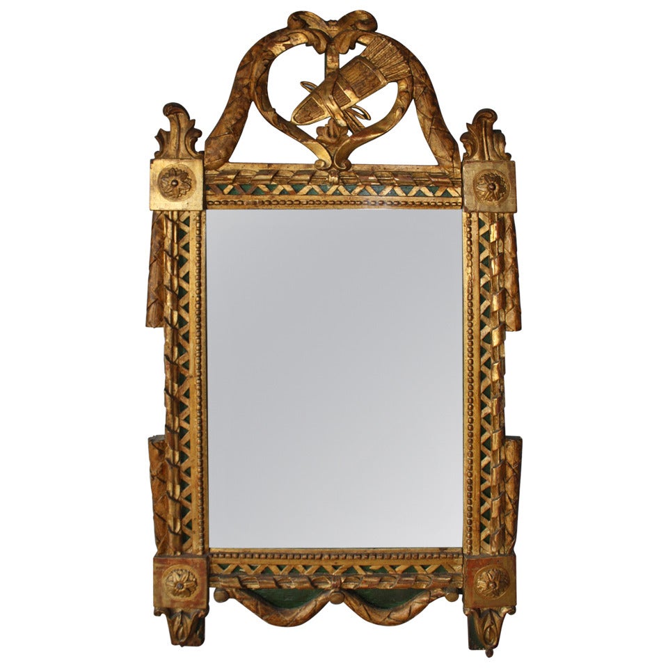 French 18th Century Period Louis XVI Giltwood Mirror