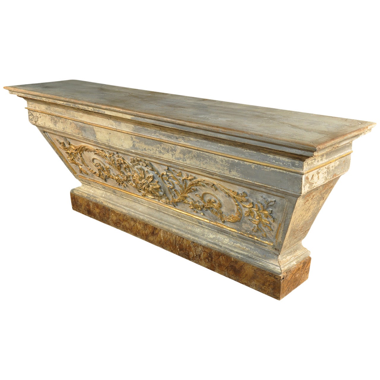Spanish 18th Century Altar Console in Painted and Giltwood