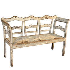 Mid-19th Century Spanish Banquette in Painted Wood