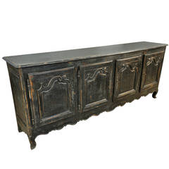 French 19th Century Long Enfilade Buffet in Painted Oak