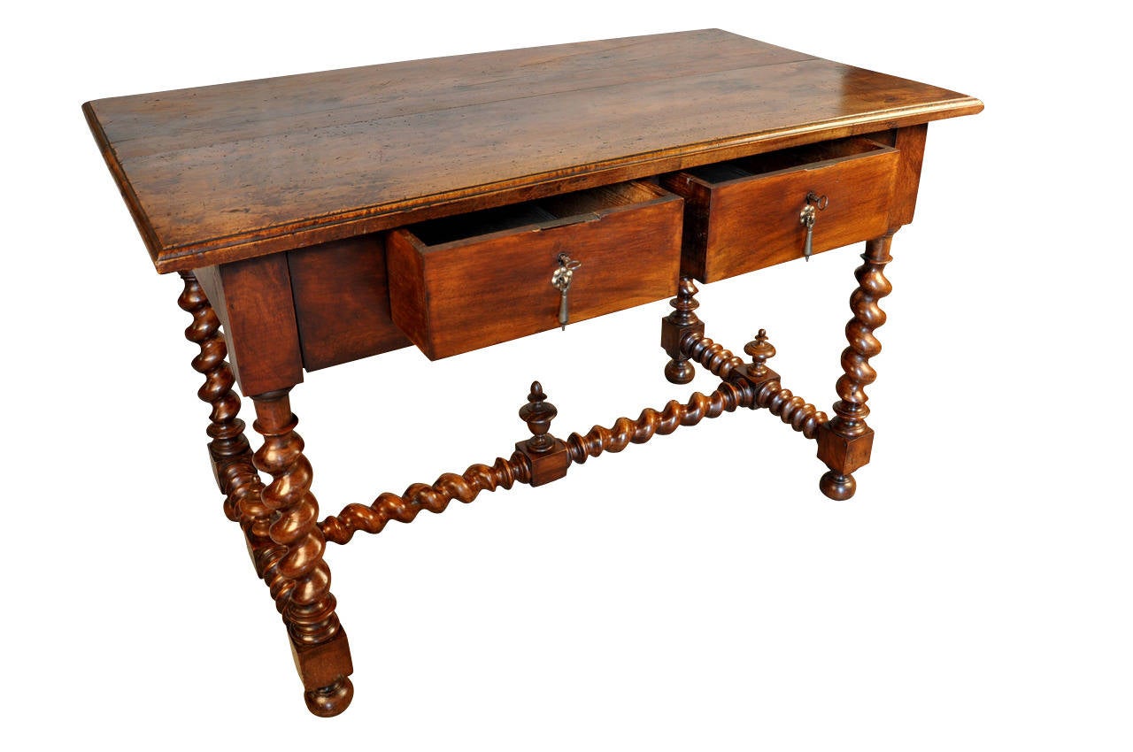 French 19th Century Louis XIII Style Writing Desk In Excellent Condition In Atlanta, GA