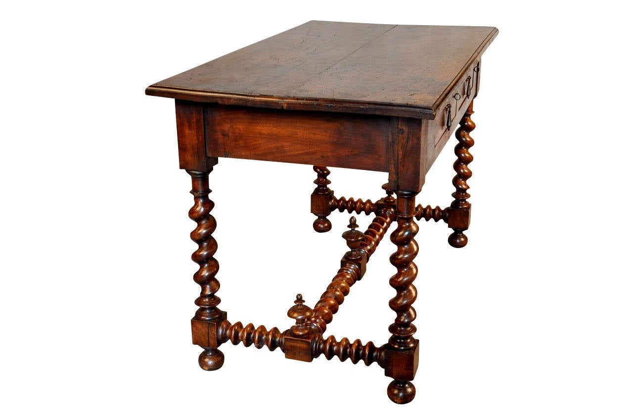 Walnut French 19th Century Louis XIII Style Writing Desk