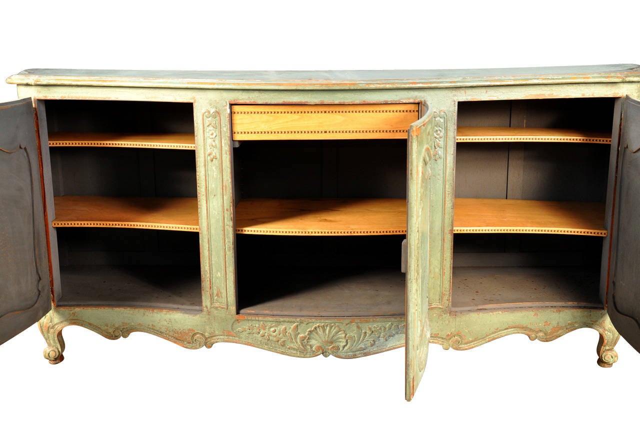 Early 20th Century French Provencal Enfilade or Buffet in Painted Wood 1
