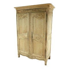 French Antique Louis XV Style "Wedding" Armoire in Oak