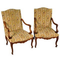 Pair of French Antique Louis XV Style Armchairs
