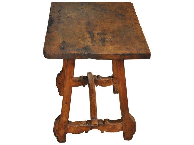 Spanish Early 18th Century Primitive Side Table From Spain