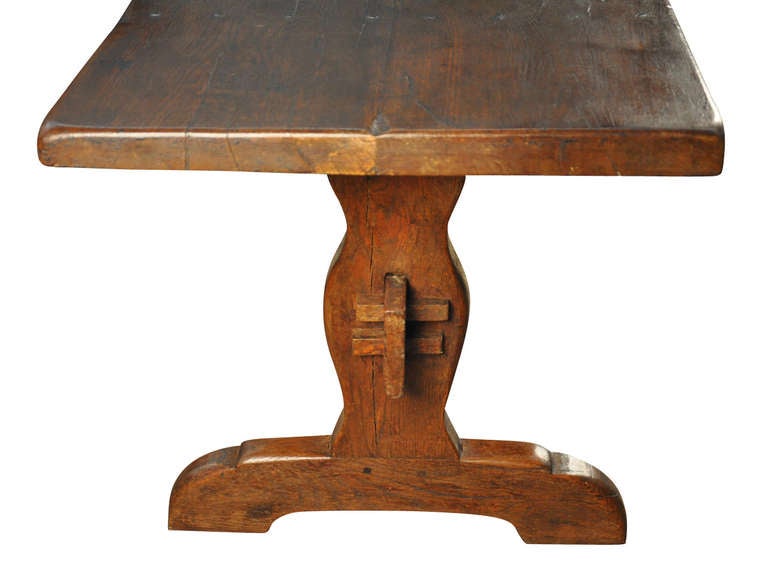 Early 19th Century Farm or Trestle Table in Oak 1