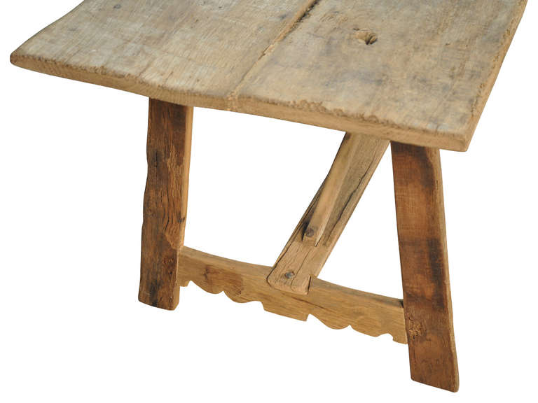 19th Century Spanish Farm Table in Washed Oak 1
