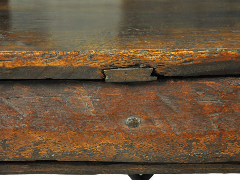 Late 18th Century Two Drawer, Trestle Console In Walnut and Iron 3