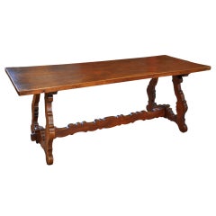 Antique Italian 19th Century Farm Trestle Table
