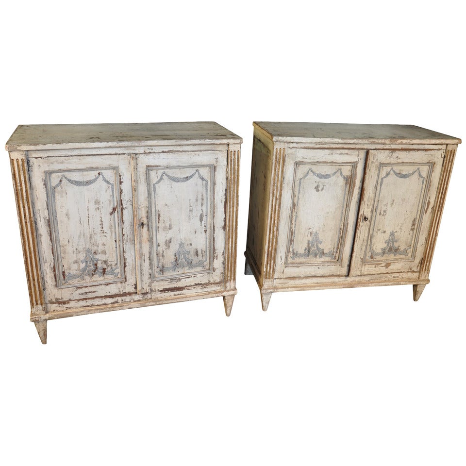 Early 19th Century Pair of Catalan Painted Buffets